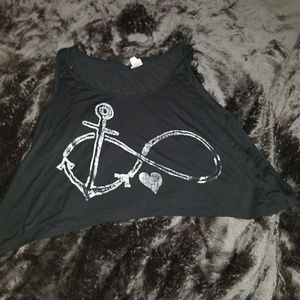 Cute infinity anchor crop top